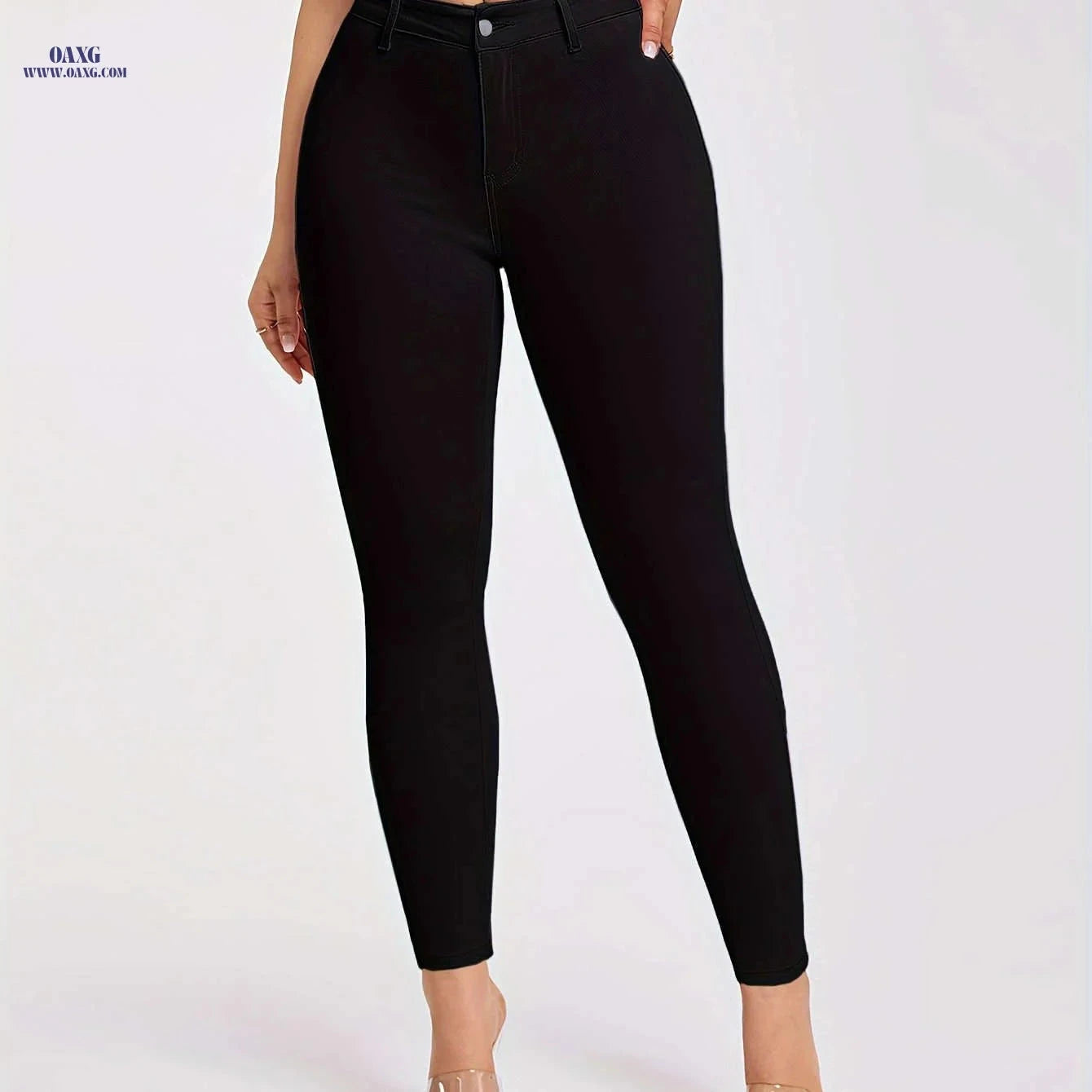 Women's Casual Stretch Long Pants - Standard Fit for Spring/Summer   OAXG Pink Color / XS
