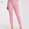 Women's Casual Stretch Long Pants - Standard Fit for Spring/Summer   OAXG Pink Color / XS