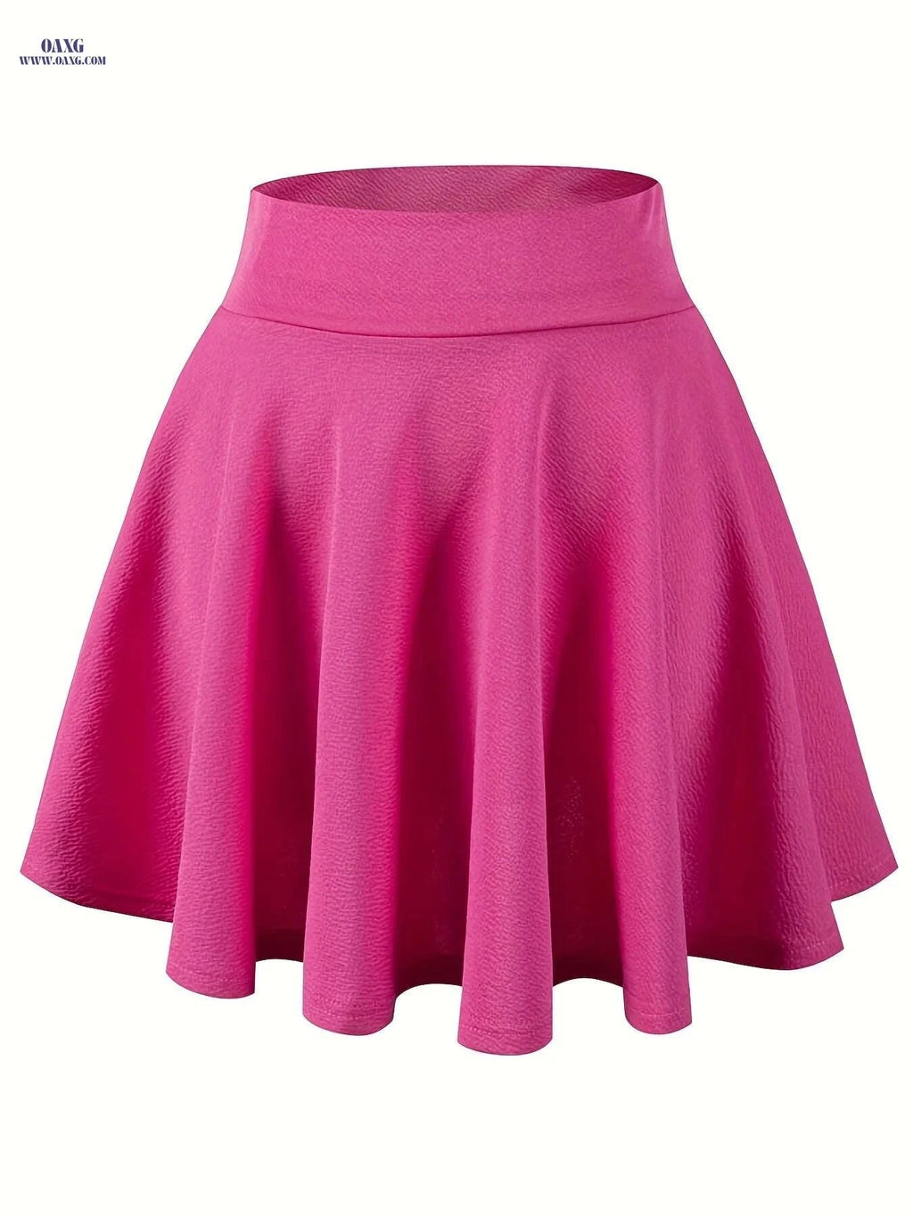Women's Casual Stretchy Flared Mini Skater Skirt - Solid Black A-Line   OAXG Black / XS