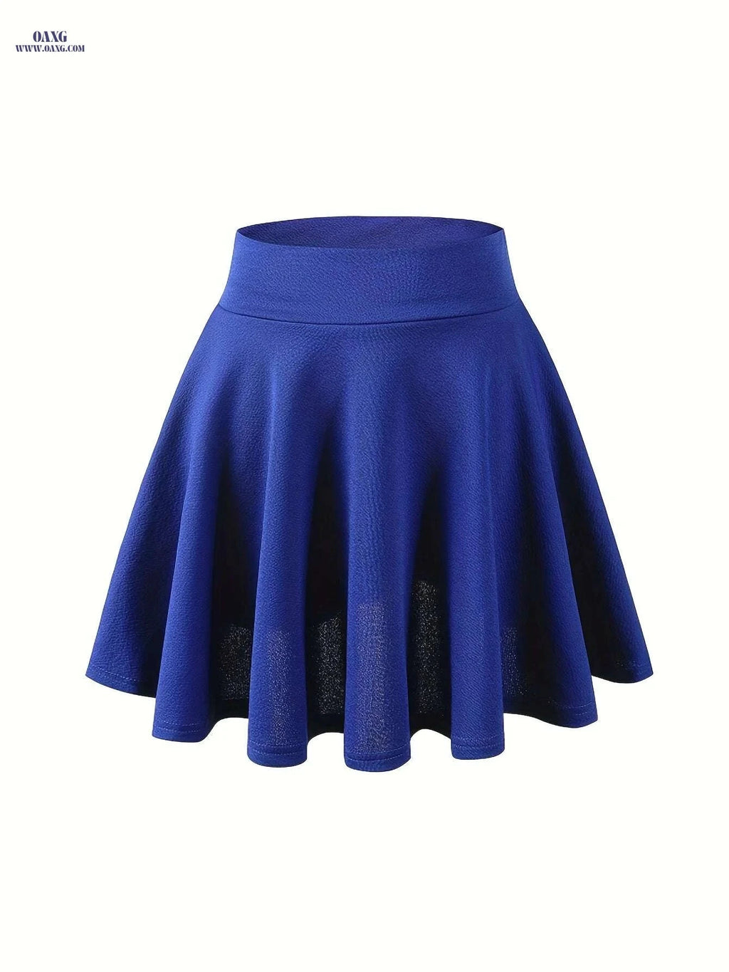 Women's Casual Stretchy Flared Mini Skater Skirt - Solid Black A-Line   OAXG Black / XS
