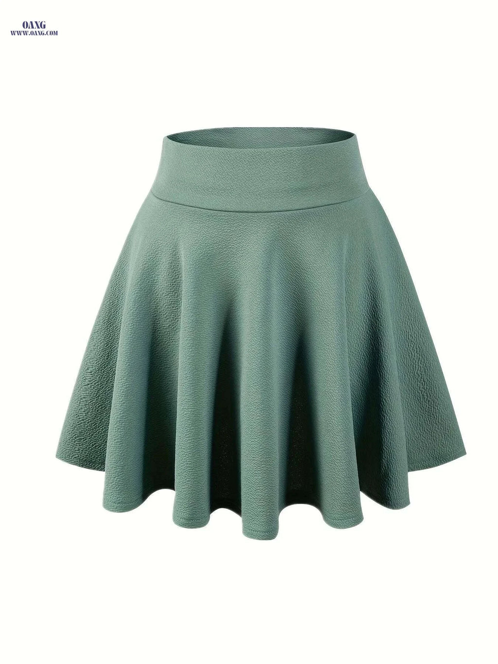Women's Casual Stretchy Flared Mini Skater Skirt - Solid Black A-Line   OAXG 