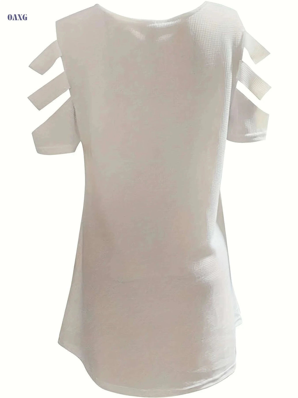 Women's Casual Summer V-Neck T-Shirt - High Elasticity, Zipper Detail   OAXG Pink Red Color / S