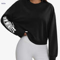 Women's Casual Sweatshirt - Long Sleeve, Letter Print Style   OAXG Light Grey / S