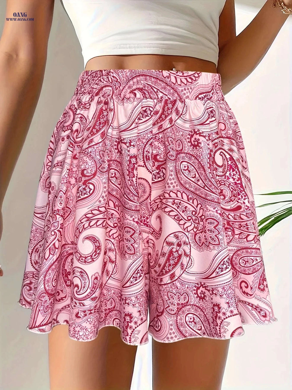 Women's Casual Tropical Shorts Skirt - Perfect for Spring/Summer   OAXG 