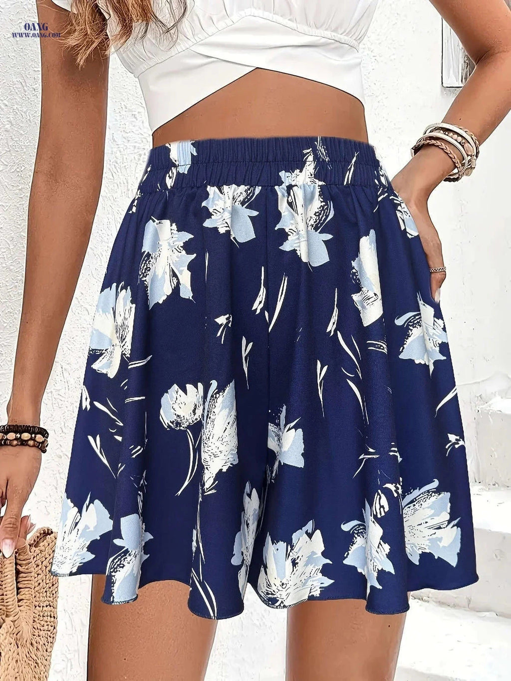 Women's Casual Tropical Shorts Skirt - Perfect for Spring/Summer   OAXG 