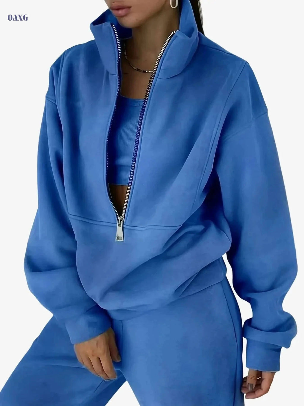 Women's Casual Two-Piece Sweater Suit - Street Style for Fall/Winter   OAXG 