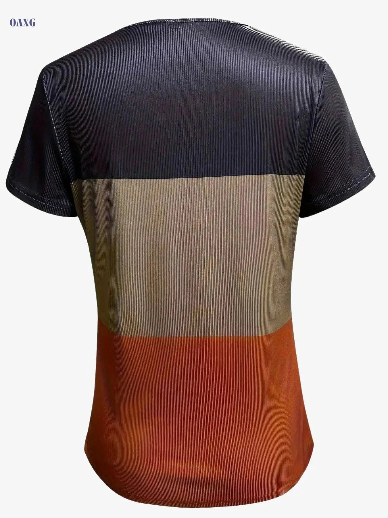 Women’s Casual V-Neck T-Shirt - Color Block, Breathable Summer Top   OAXG Mixed Color / S