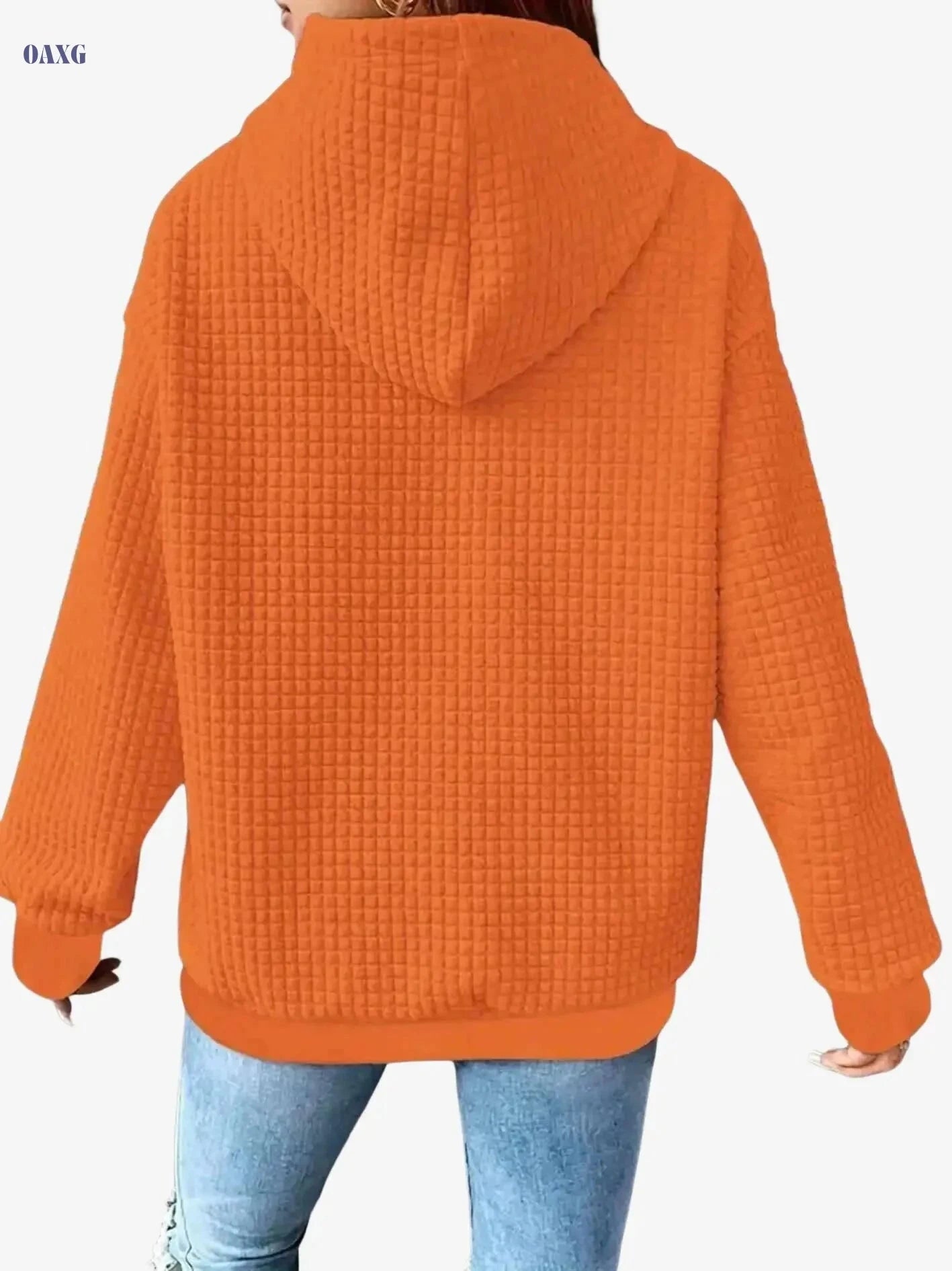 Women's Casual Waffle Zip-Up Hoodie - Skull & Crossbones Print   OAXG 