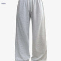 Women's Casual Wide-Leg Joggers - Comfortable Drawstring Pants   OAXG Light Grey / XS