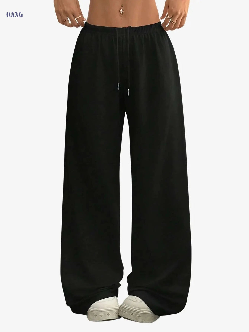 Women's Casual Wide-Leg Joggers - Easy Drawstring for All Seasons   OAXG 