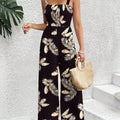 Women's Casual Wide-Leg Jumpsuit - Stylish Vacation Outfit   OAXG Black / S