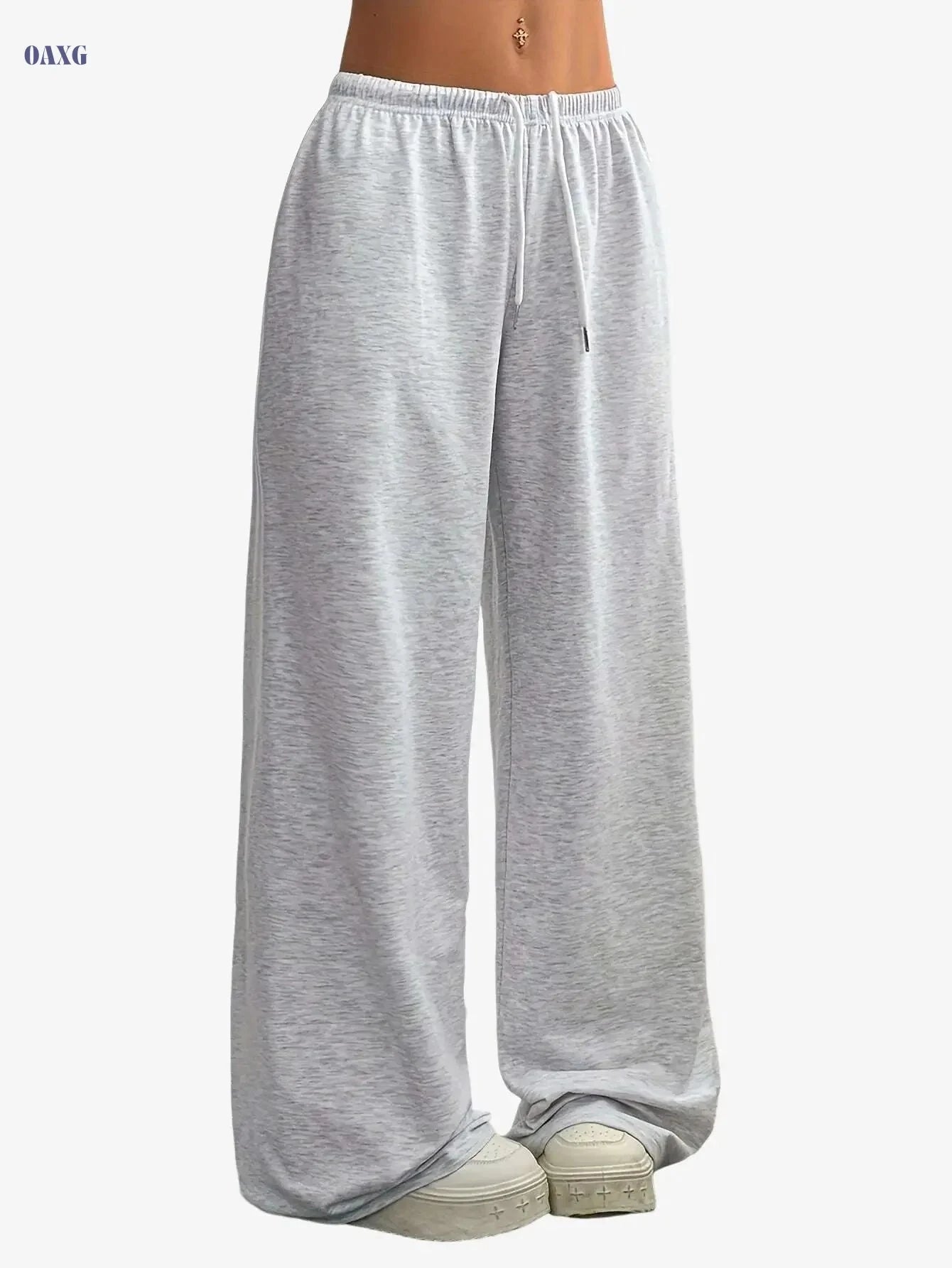 Women's Casual Wide-Leg Pants - Easy Front-Tie & Stretch Fit   OAXG 