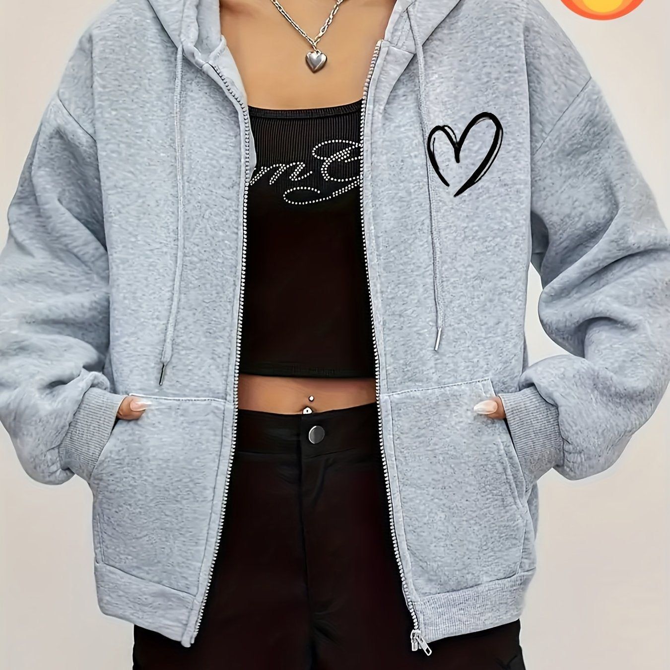Women's Casual Zip-Up Hoodie - Warm & Comfortable for Fall/Winter   OAXG Black / S