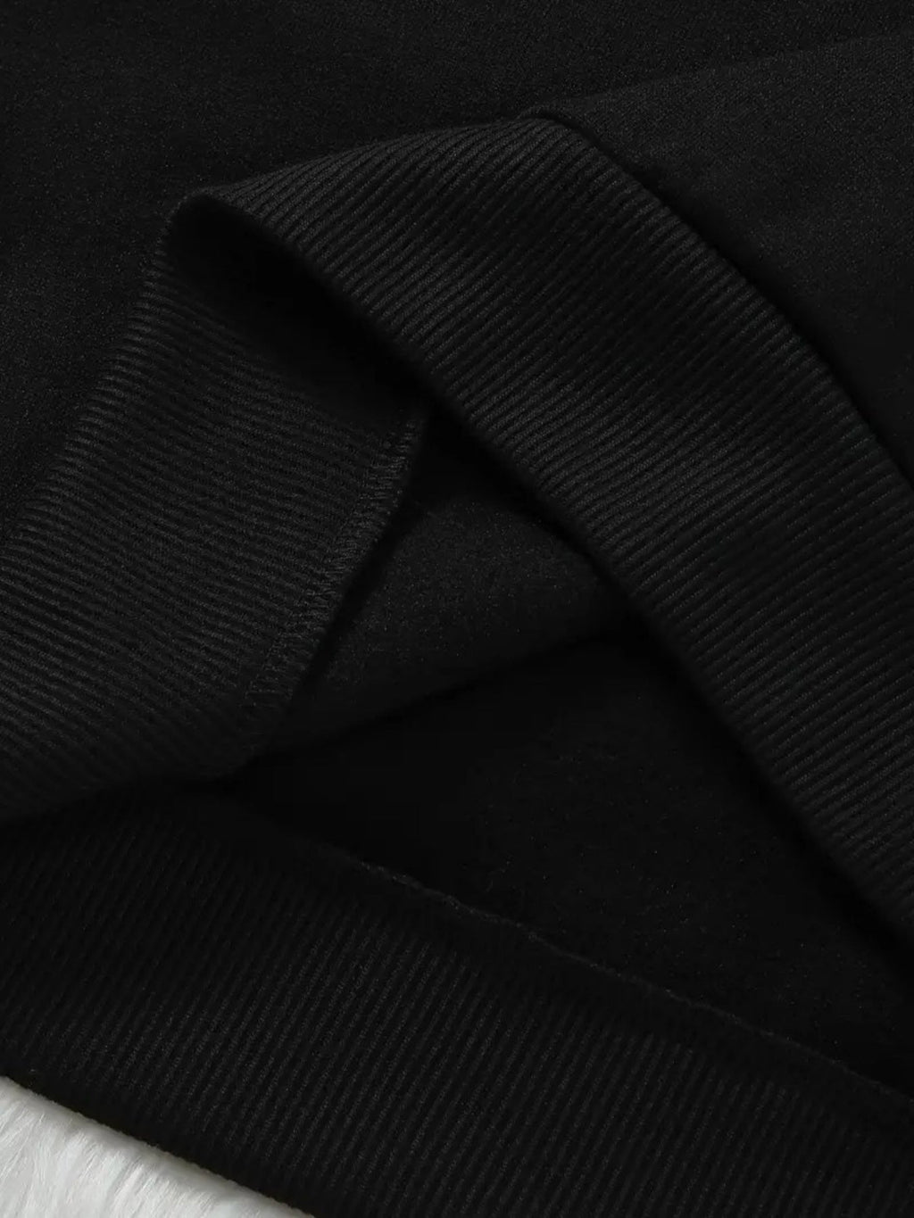 Women's Casual Zip-Up Hoodie with Letter Print, Machine Washable Comfort Lining, Warm Autumn/Winter Sweatshirt, Cute Design, Comfortable Wear   OAXG Black / S