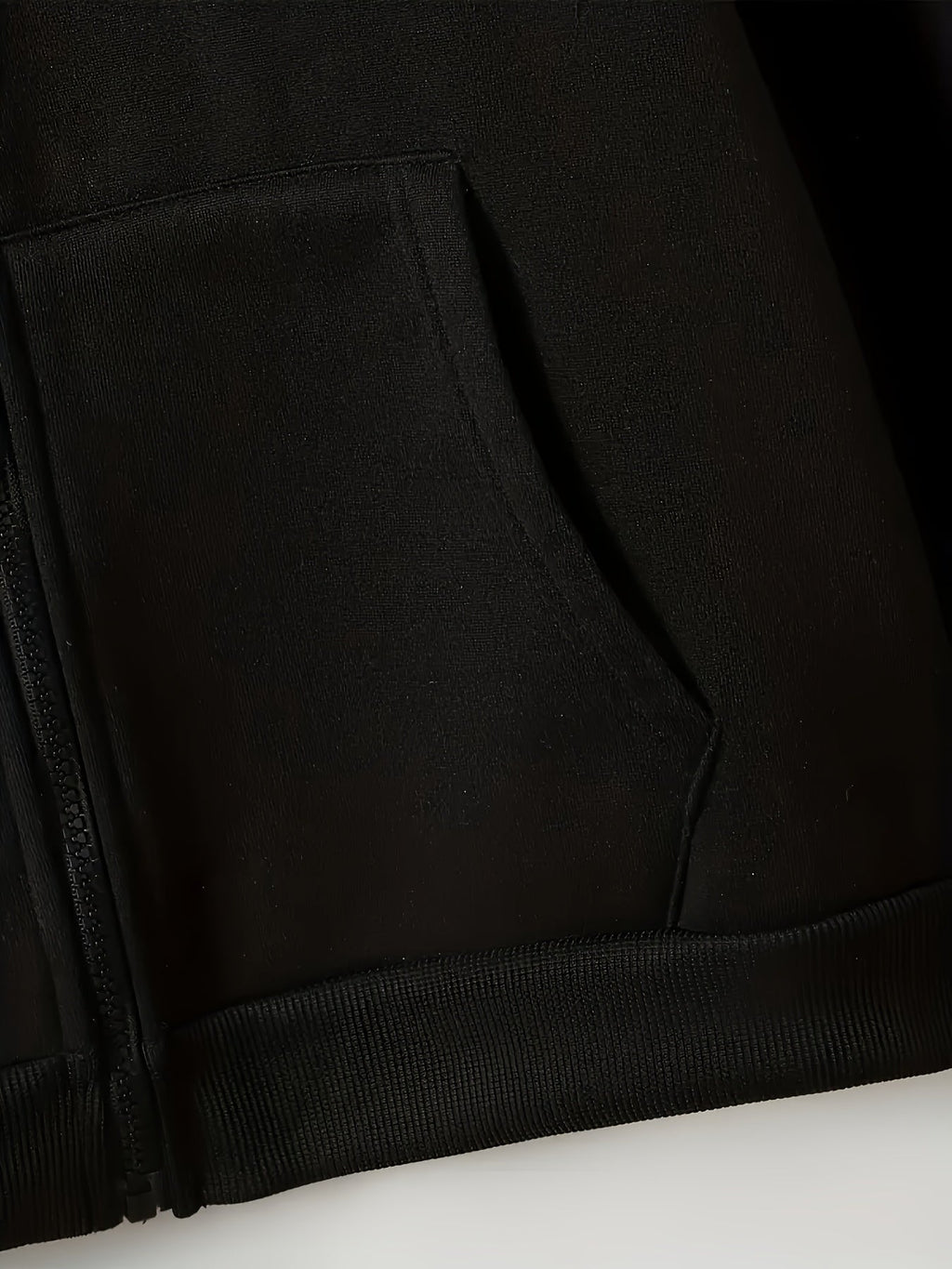 Women's Casual Zip-Up Hoodie with Letter Print, Machine Washable Comfort Lining, Warm Autumn/Winter Sweatshirt, Cute Design, Comfortable Wear   OAXG Black / S