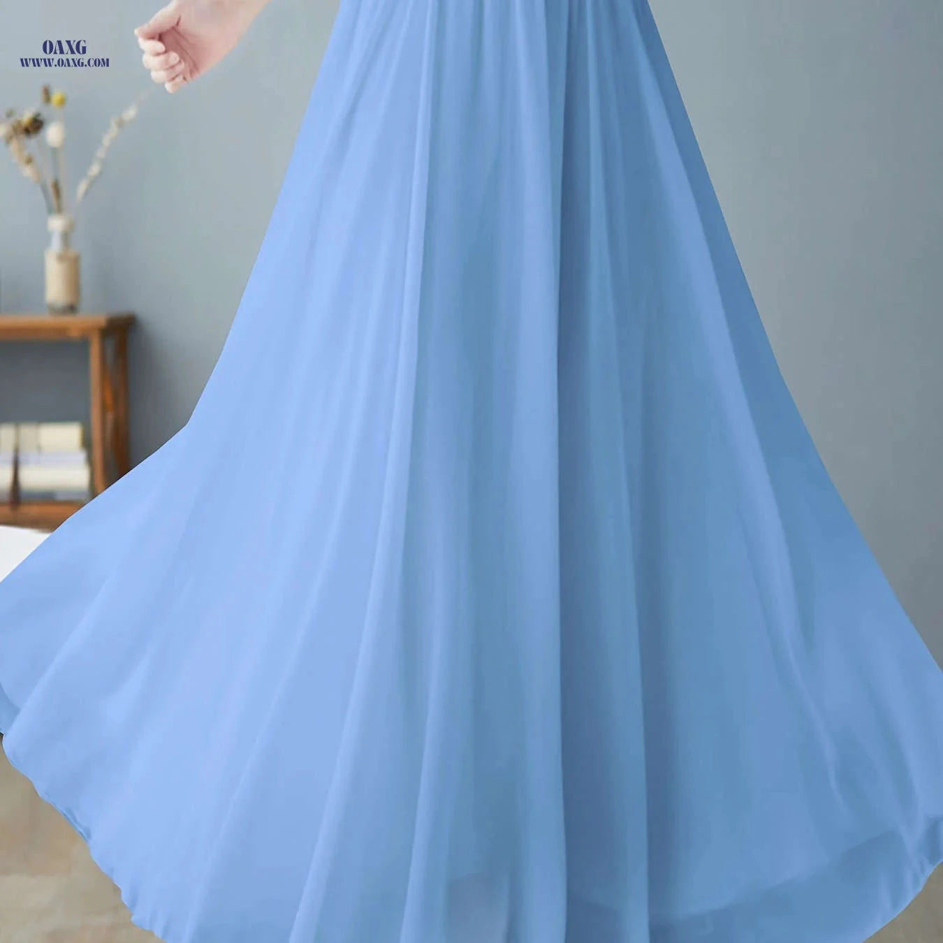 Women's Chiffon Skirt - Stretchy High-Waisted Flared A-Line Maxi Dress   OAXG Purple / S