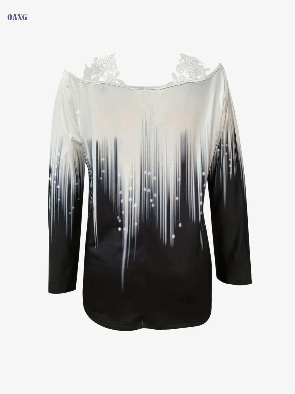 Women's Cold Shoulder Gradient Print T-Shirt - Casual V-neck Style   OAXG Multicolor / S