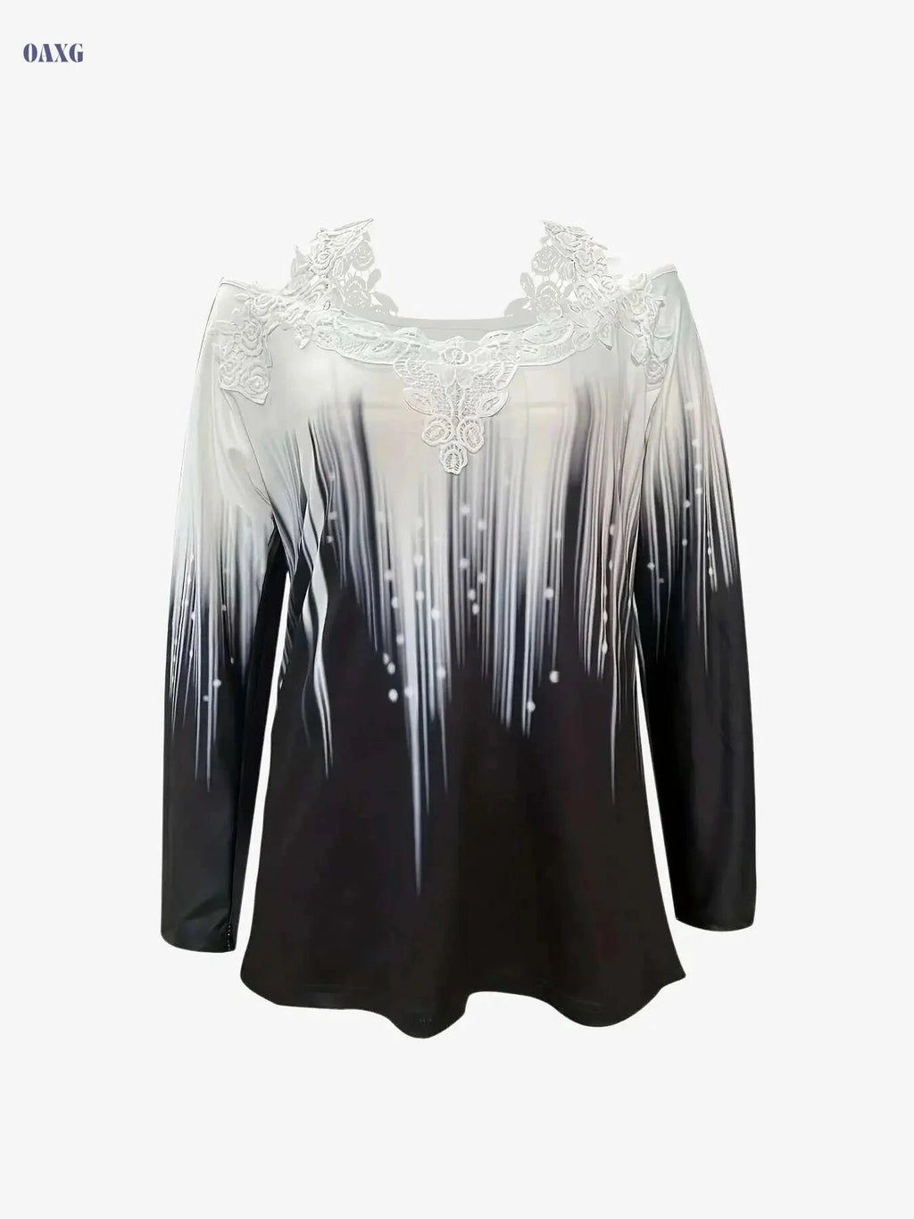 Women's Cold Shoulder Gradient Print T-Shirt - Casual V-neck Style   OAXG Multicolor / S
