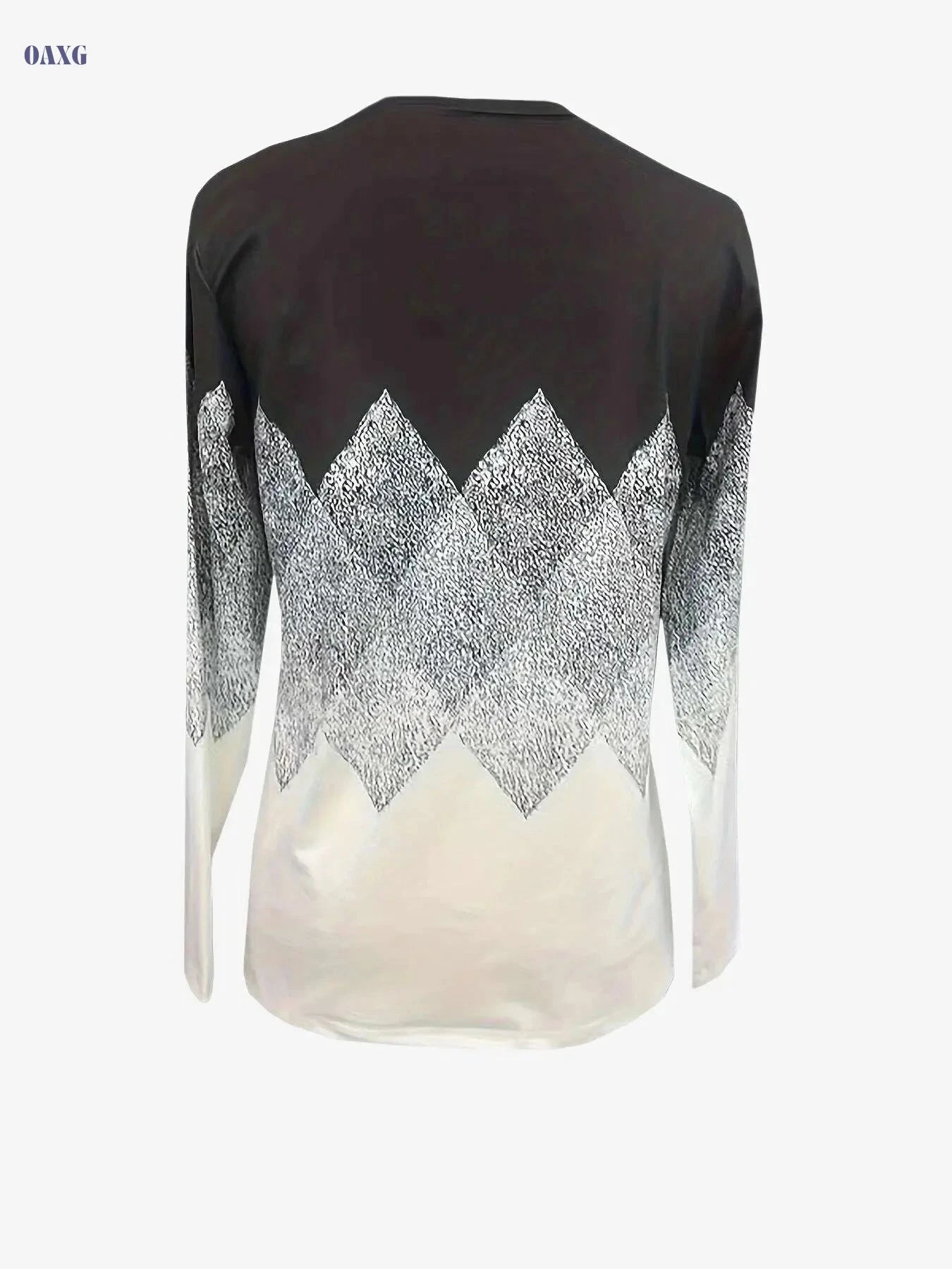 Women's Color Block Crew Neck T-Shirt - Elegant Button Long Sleeve   OAXG Mixed Color / S