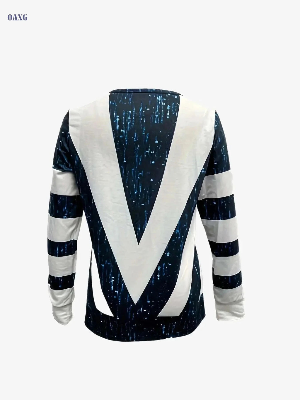 Women's Colorblock Stripe Zip Front T-Shirt - Casual Spring/Fall Style   OAXG Blue / S