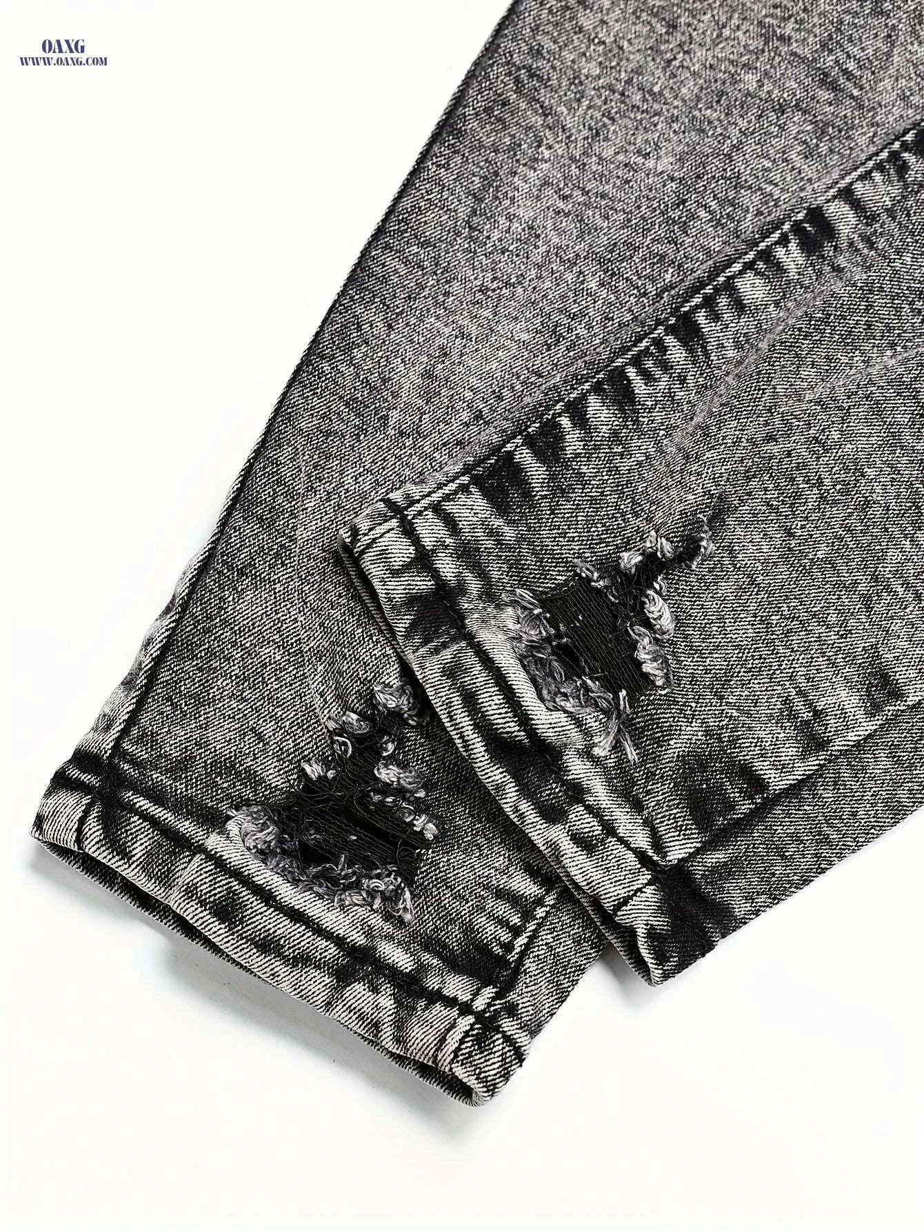 Women's Distressed Gray High-Waisted Skinny Jeans - Casual Fit   OAXG grey / XS