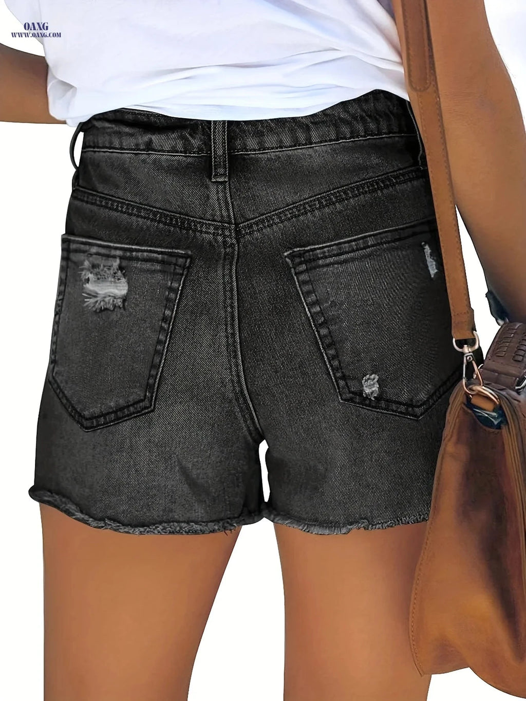 Women's Distressed Raw Hem Shorts - Sexy Stretchy Fashionable Fit   OAXG 