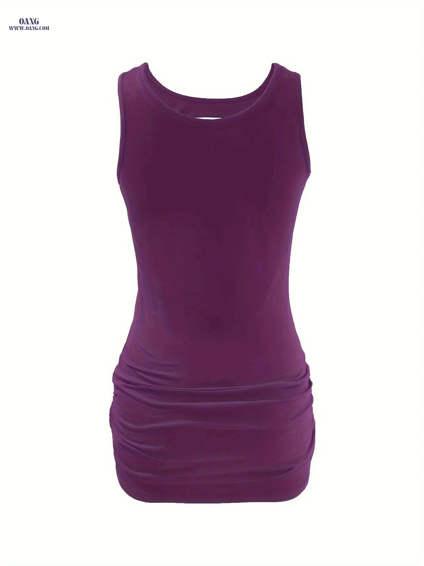 Women's Distressed Sleeveless Tank Top - Casual Black Pullover   OAXG 