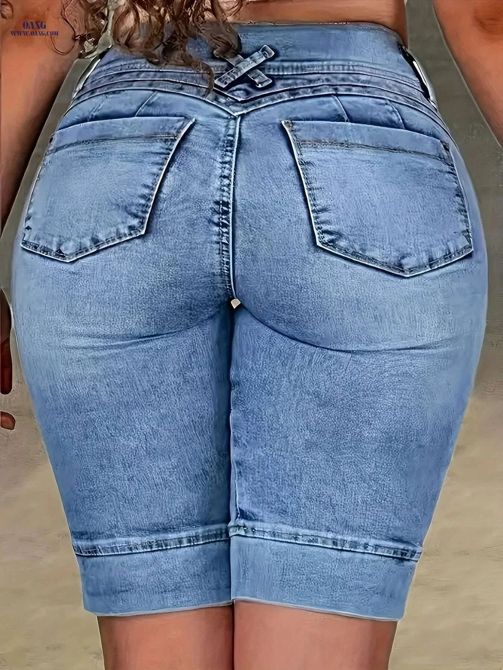 Women’s Elastic Waist Bermuda Shorts - Casual Stretchy Style   OAXG 