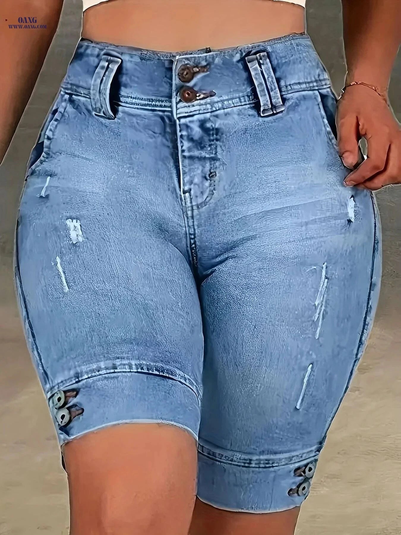 Women’s Elastic Waist Bermuda Shorts - Casual Stretchy Style   OAXG 