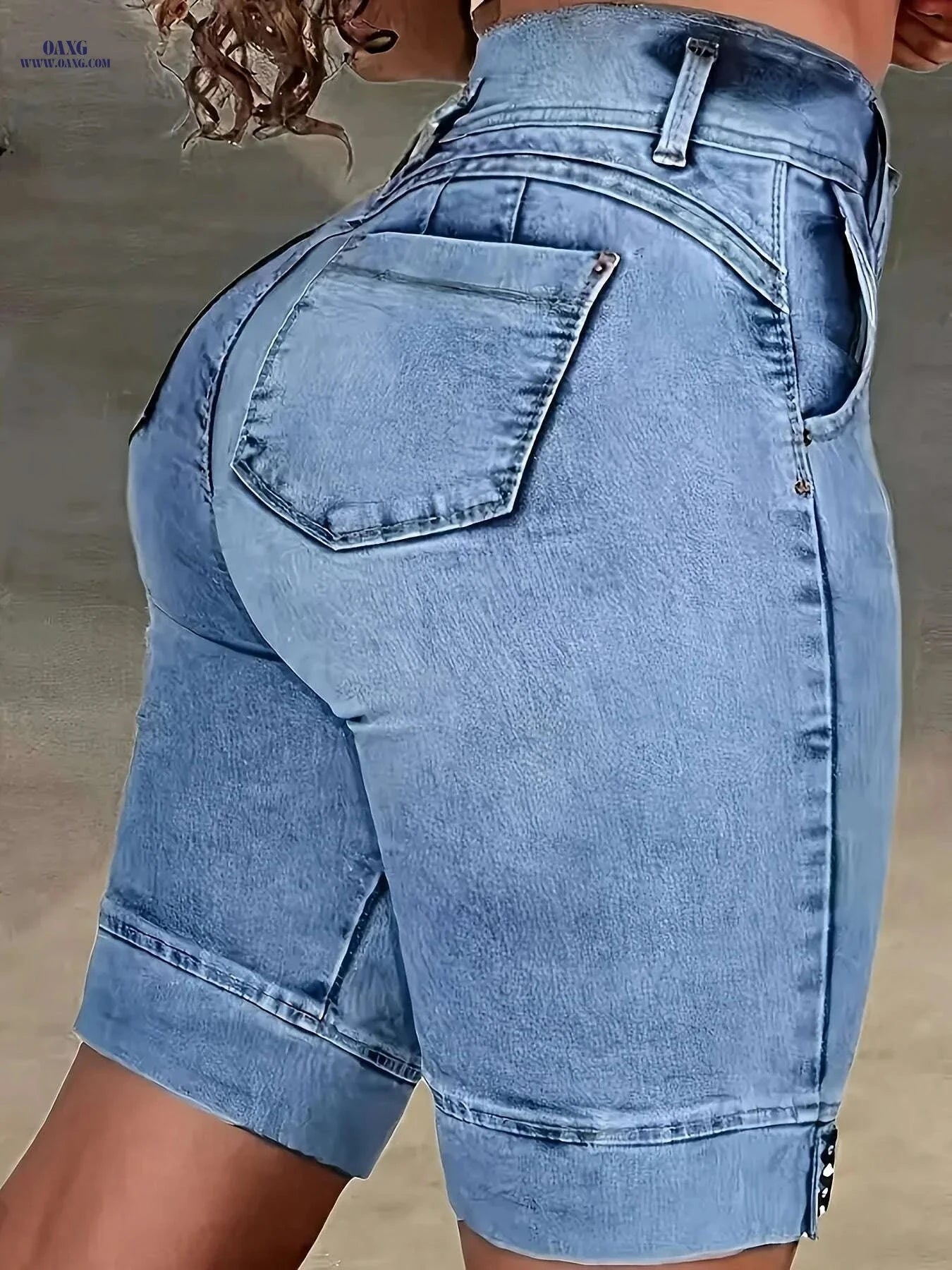 Women’s Elastic Waist Bermuda Shorts - Casual Stretchy Style   OAXG 