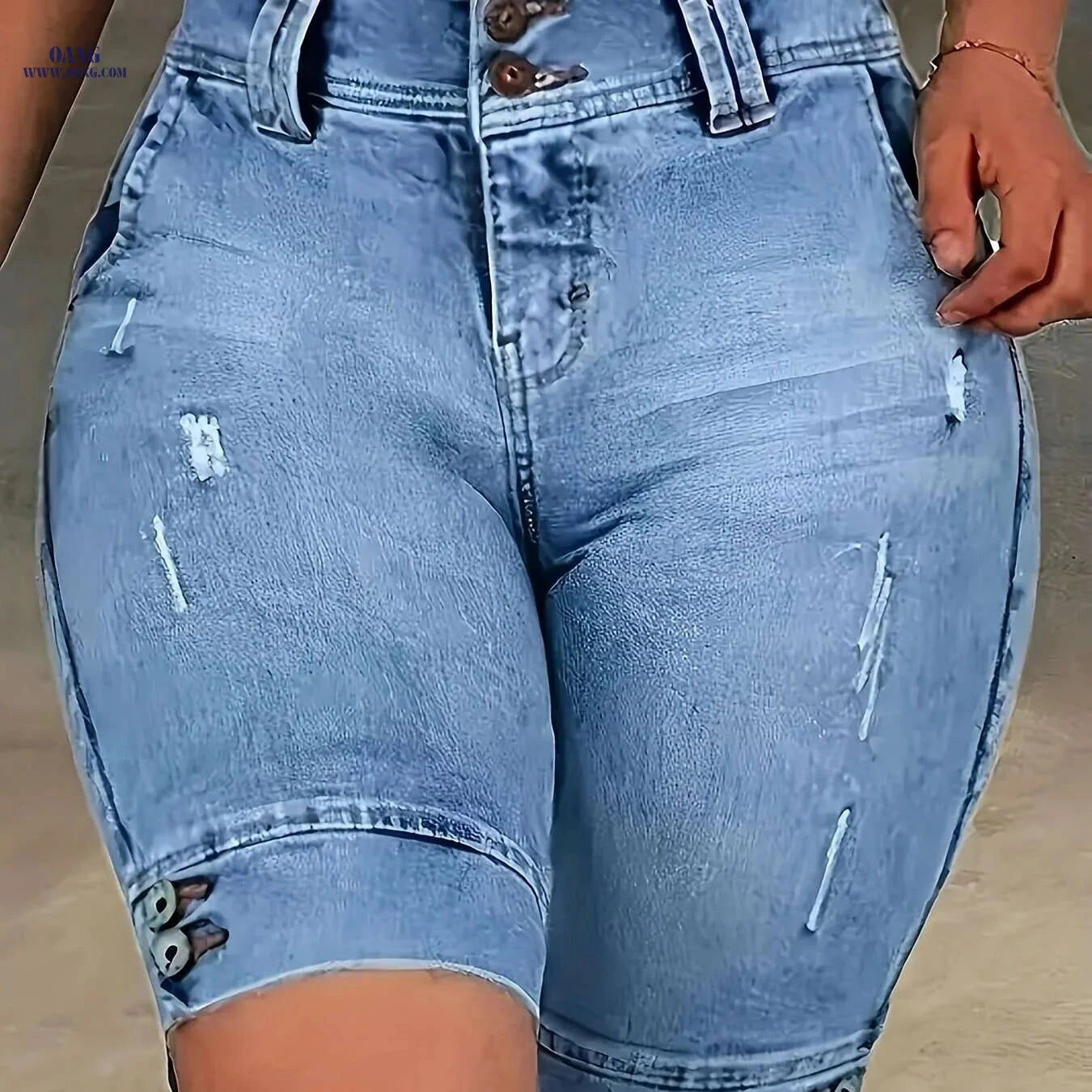 Women’s Elastic Waist Bermuda Shorts - Casual Stretchy Style   OAXG 