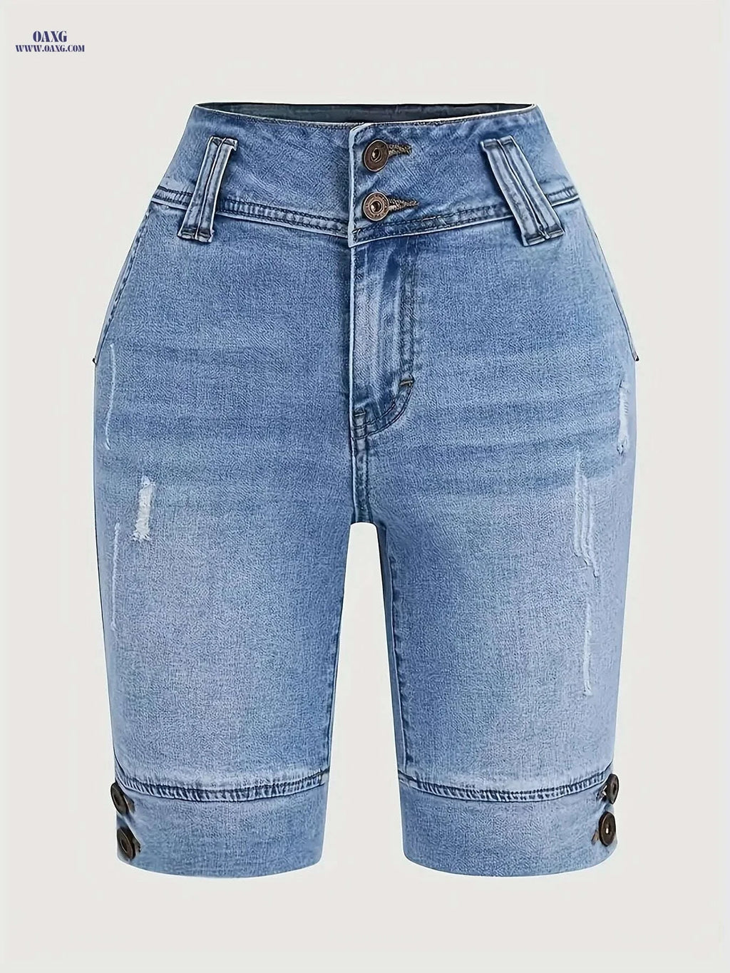 Women’s Elastic Waist Bermuda Shorts - Casual Stretchy Style   OAXG 