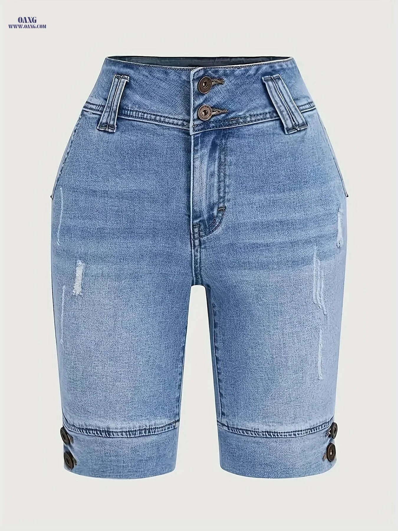 Women’s Elastic Waist Bermuda Shorts - Casual Stretchy Style   OAXG 