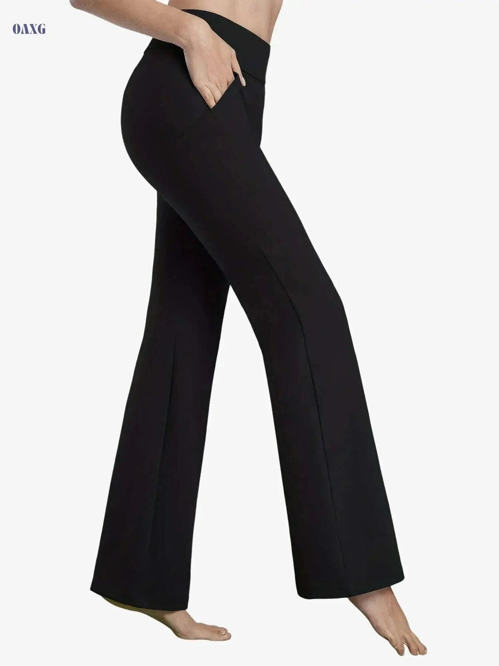 Women's Elastic Yoga Flare Pants - Lifted Fit for Activewear   OAXG 