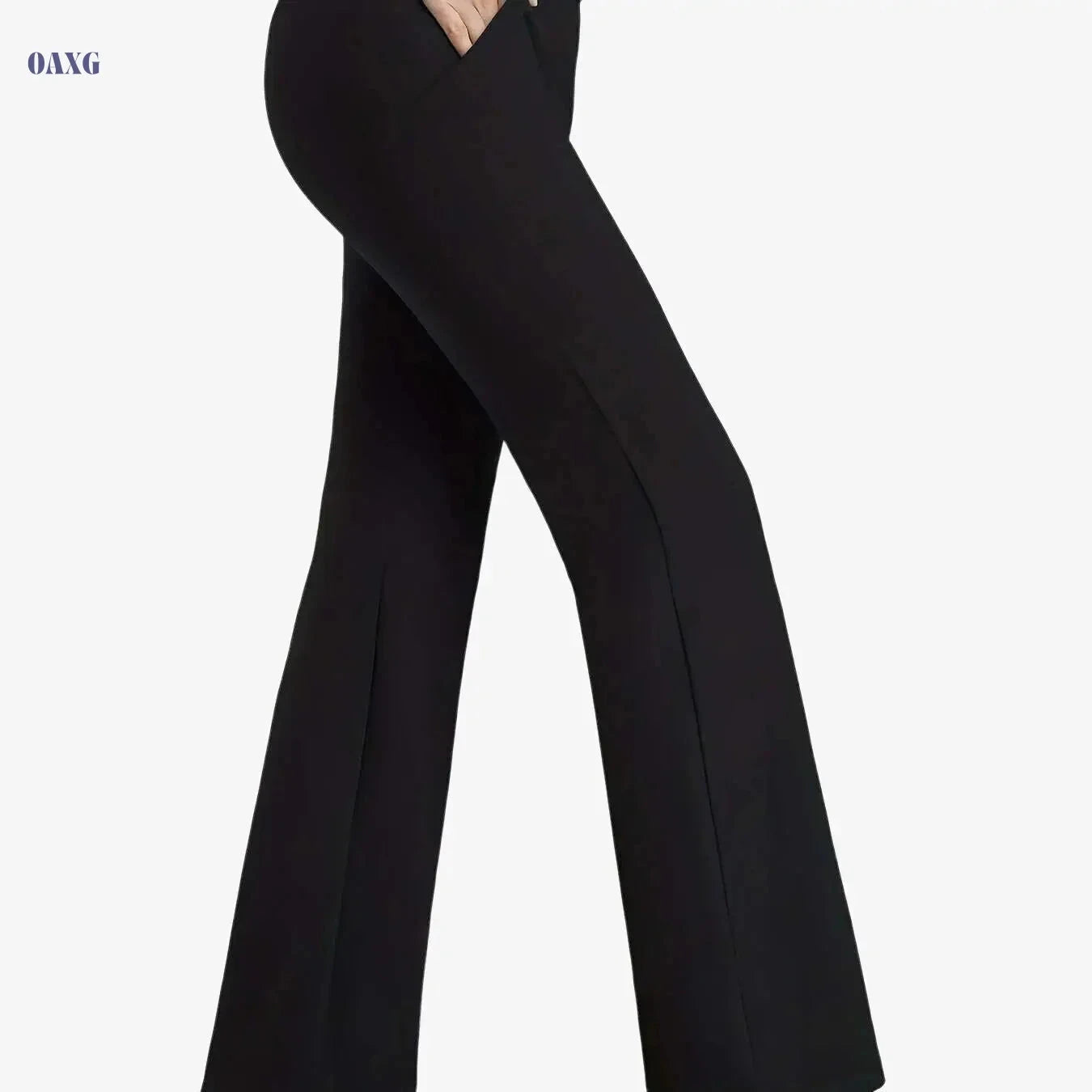 Women's Elastic Yoga Flare Pants - Lifted Fit for Activewear   OAXG Black / S
