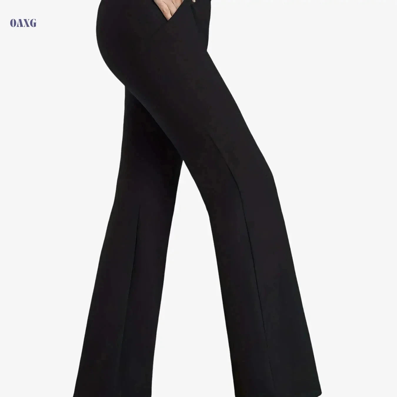 Women's Elastic Yoga Flare Pants - Lifted Fit for Activewear   OAXG Black / S