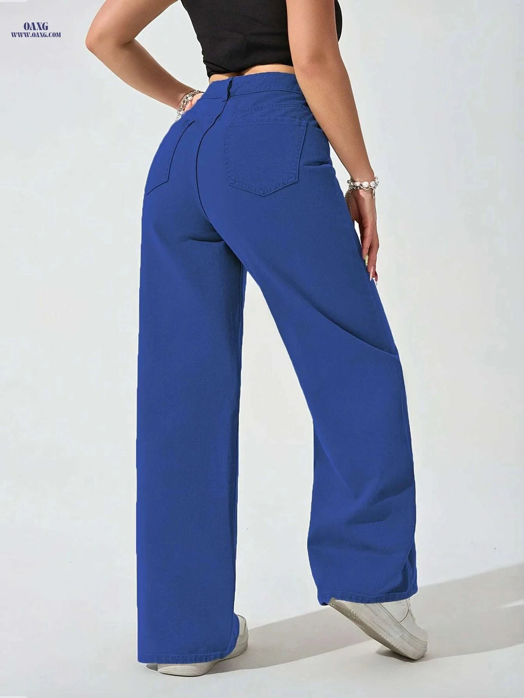 Women's Elegant Brown Wide-Leg Jeans - Casual & Formal Style   OAXG Coffee color / XS