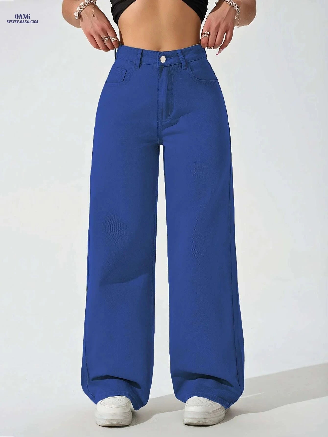 Women's Elegant Brown Wide-Leg Jeans - Casual & Formal Style   OAXG Coffee color / XS
