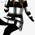 Women's Elegant Color Block T-Shirt - Asymmetrical Hem & Zipper Detail   OAXG Black / S