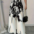 Women's Elegant Floral Print Wide-Leg Pants - Lightweight & Stylish   OAXG Mixed Color / S