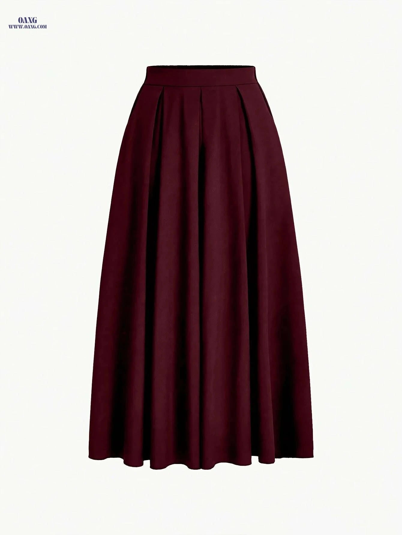 Women's Elegant High-Waisted A-Line Maxi Skirt - Chic All-Season Style   OAXG Black / XS