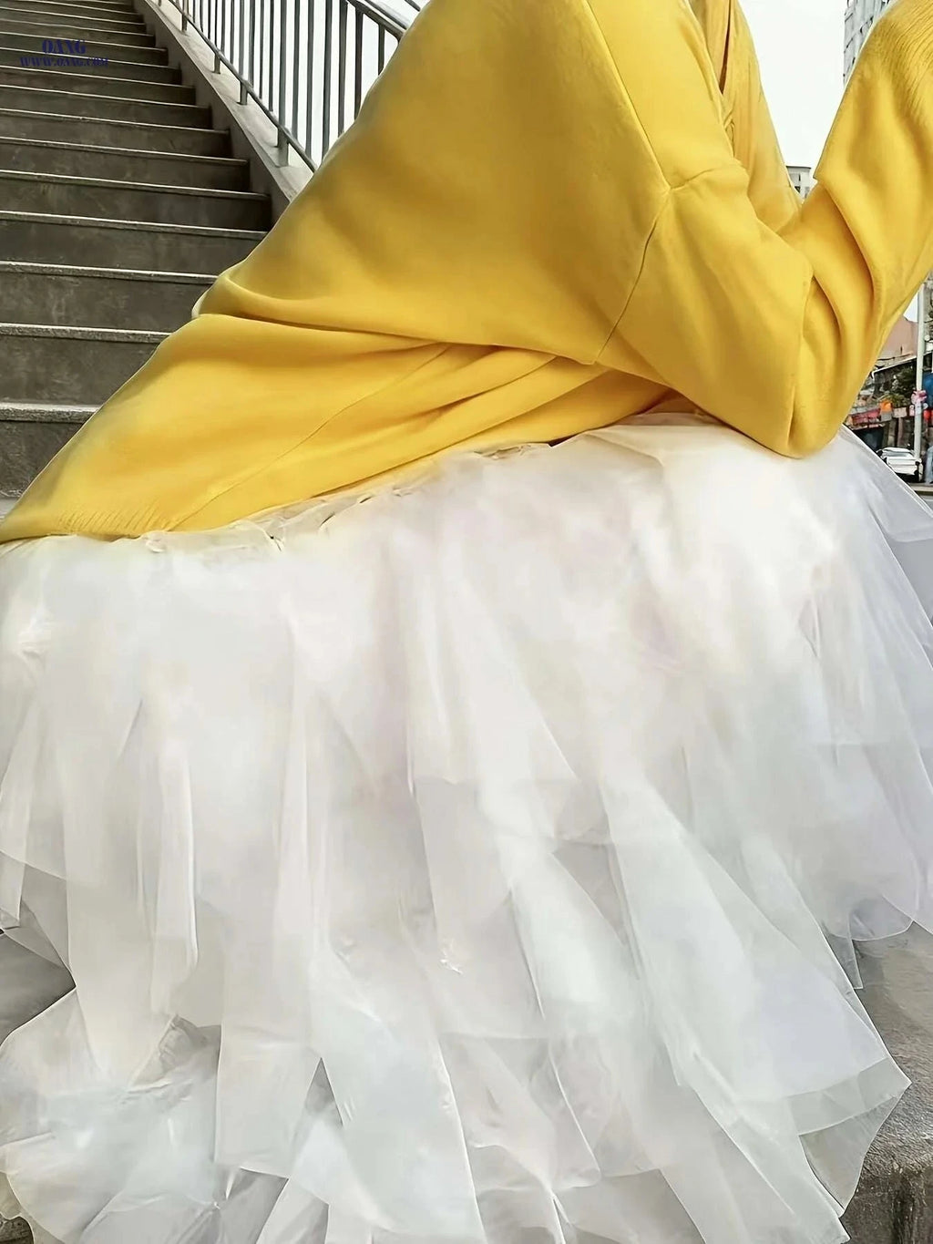Women's Elegant High-Waisted A-Line Tulle Skirt - Perfect for Spring/Fall   OAXG 