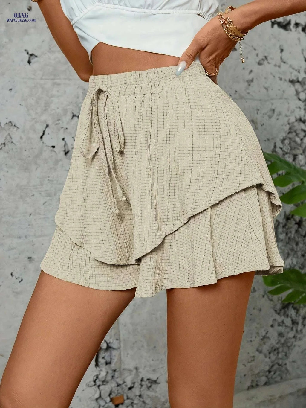 Women's Elegant High-Waisted Shorts - Lightweight Casual Fit for All Seasons   OAXG 