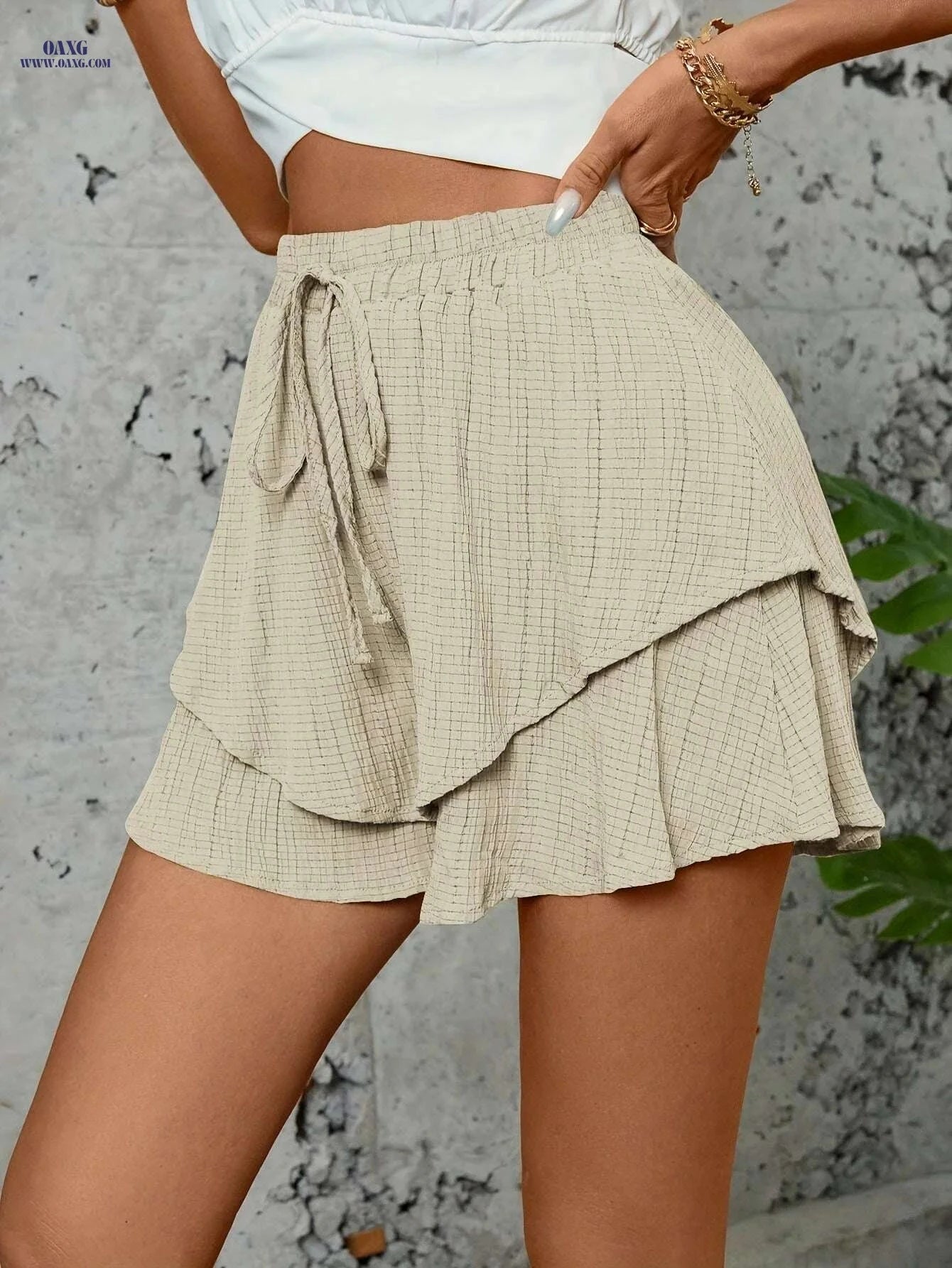 Women's Elegant High-Waisted Shorts - Lightweight Casual Fit for All Seasons   OAXG 