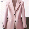Women's Elegant Lapel Jacket - Long Sleeve for Spring & Autumn   OAXG 