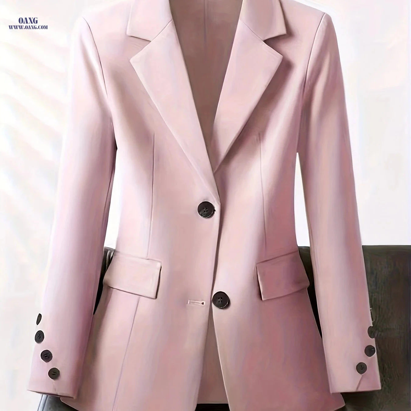 Women's Elegant Lapel Jacket - Long Sleeve for Spring & Autumn   OAXG 