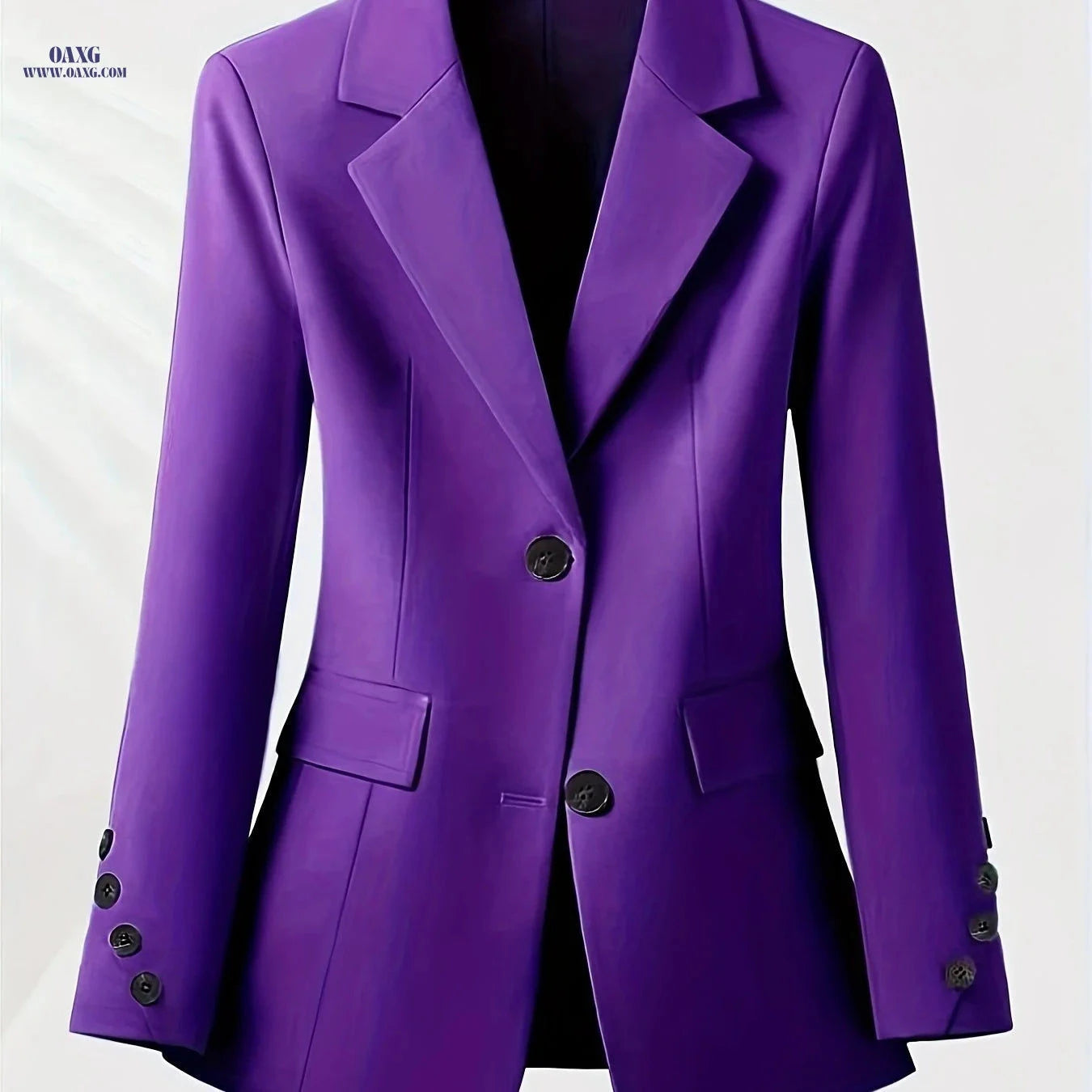 Women's Elegant Lapel Jacket - Long Sleeve for Spring & Autumn   OAXG 