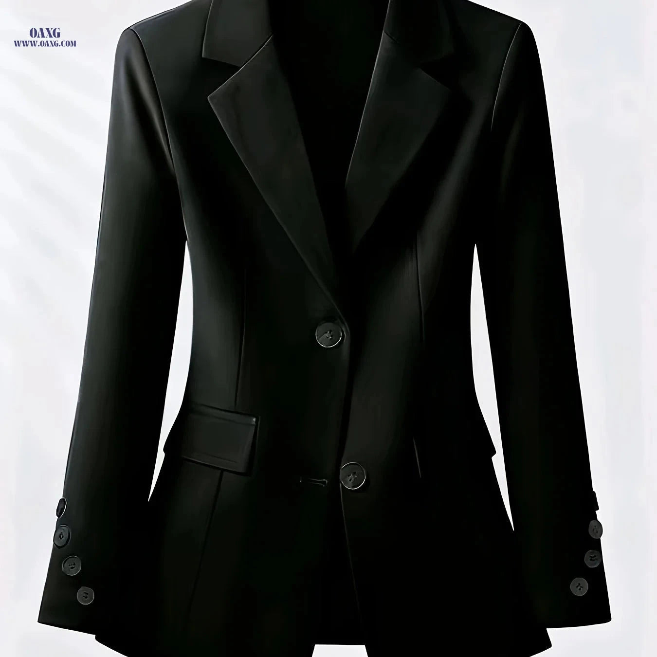 Women's Elegant Lapel Jacket - Long Sleeve for Spring & Autumn   OAXG Pink / S
