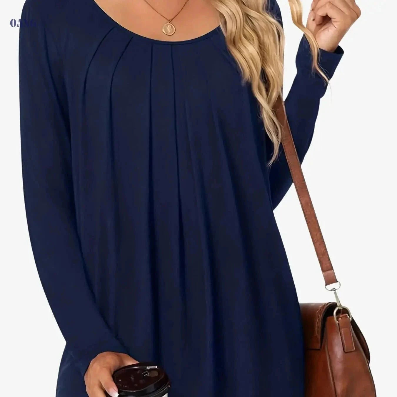 Women's Elegant Long Sleeve Blouse - Chic Office & Party Top   OAXG Royal Blue / S