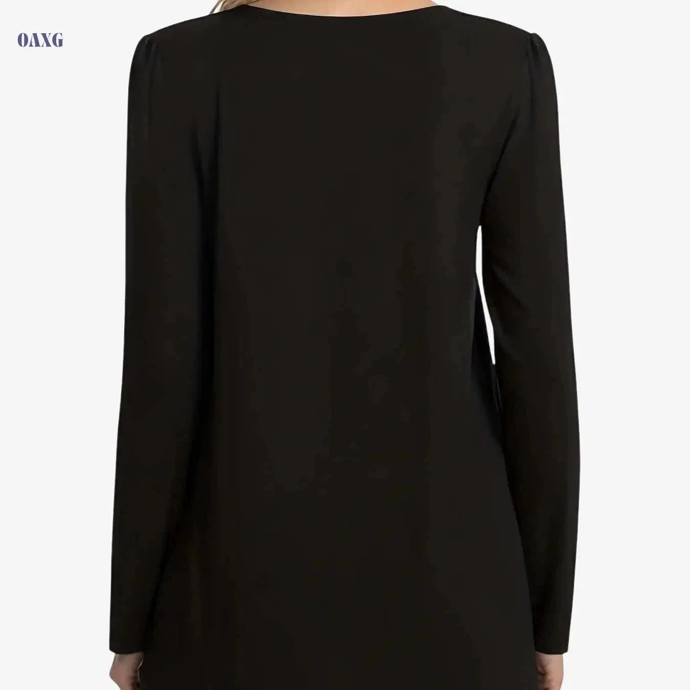 Women's Elegant Long Sleeve Blouse - Chic Office & Party Top   OAXG Royal Blue / S